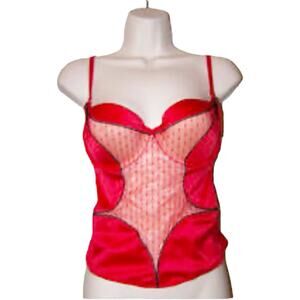 Jezebel USA Red Lingerie Push Up Bustier Corset Bra Top Size 36D Sexy Intimates